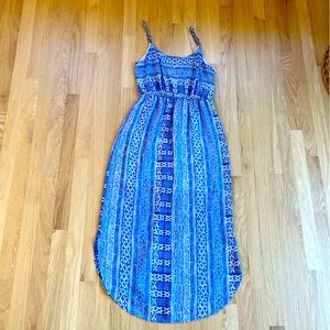 Everly Spaghetti Strap Blue and White Dress size S